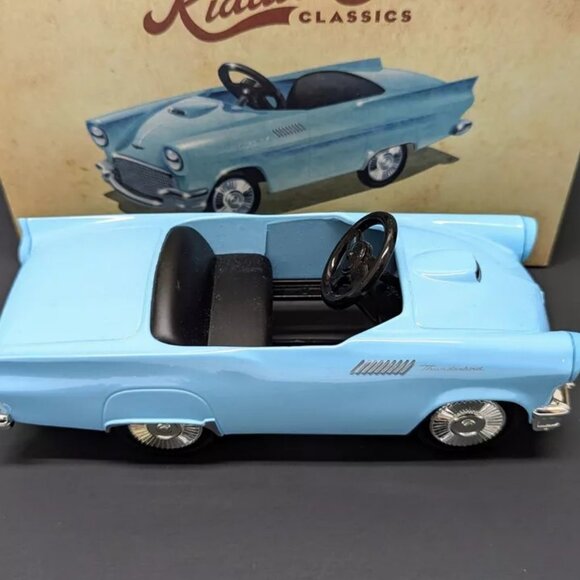 Hallmark Kiddie Car Classics 1957 Blue Ford Thunderbird MINI PEDAL CAR Model & M - Picture 4 of 8